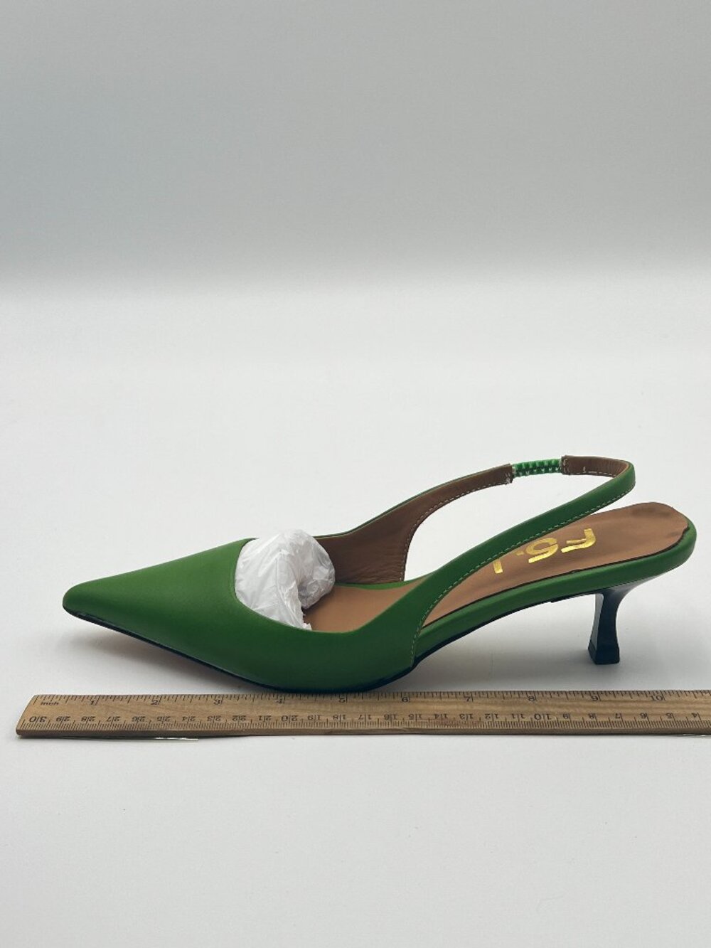 FSJ Green Kitten Heel Slingback Sandals Pointy Toe Sexy Pumps Comfortable Shoes
